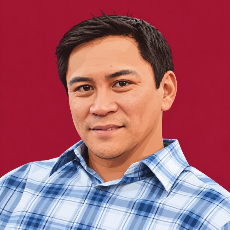 Illustrated portrait of Eric Biboso, B1 Interactive
